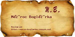 Móroc Boglárka névjegykártya